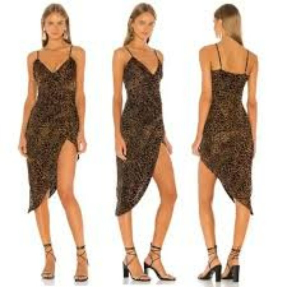 CAMILA COELHO/REVOLVE  Juliana Midi Dress In Brown.  SZ M